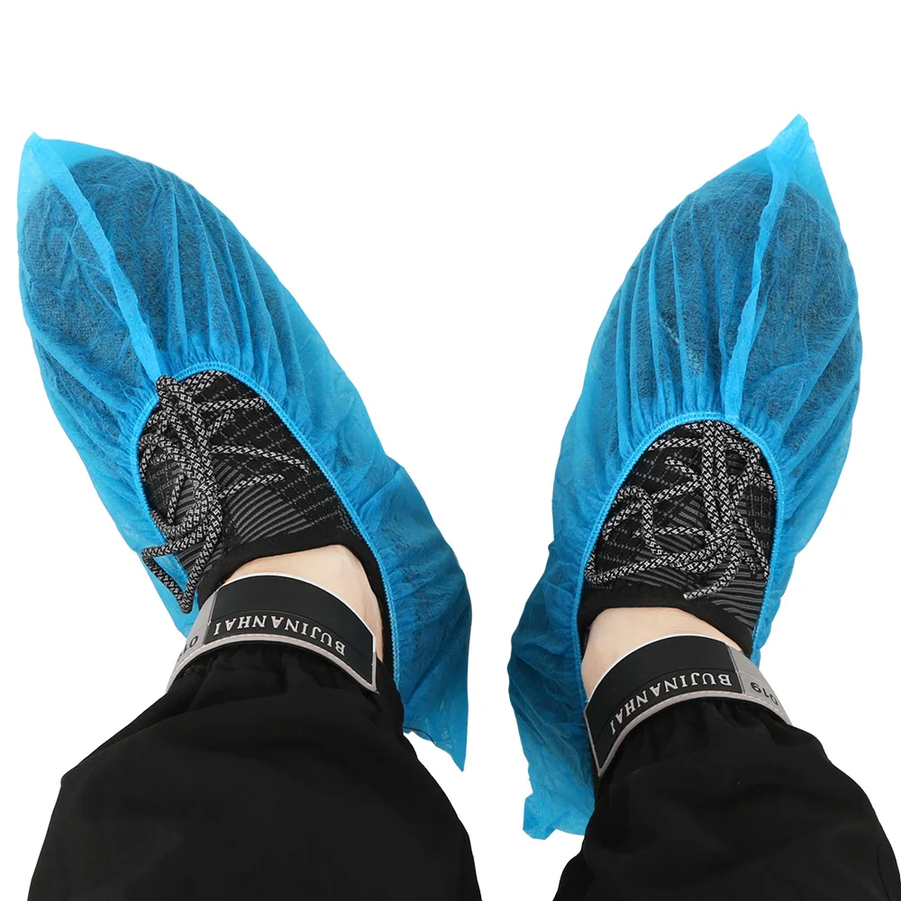 Elastic Band Anti-Slip Shoe Covers Breathable Dustproof 100PCS Disposable Shoe Covers Non-Woven Fabric Overshoes