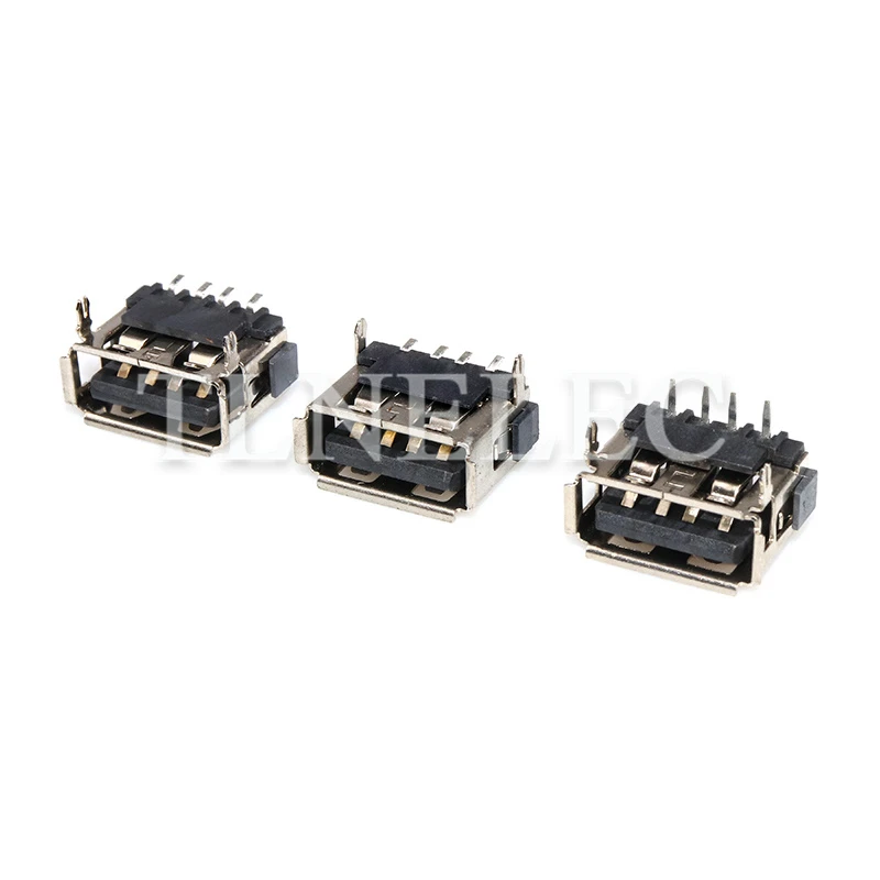 5pcs 4P Type-A Female Male SMD DIP Socket USB 2.0 10MM Interface USB Type A Standard Port Solder Jacks Connector