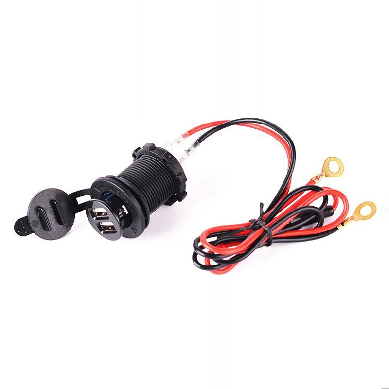 CHIZIYO Car Motorcycle Modification Waterproof Universal Car Charger 2.1A Dual USB Ports For Laptop Phone