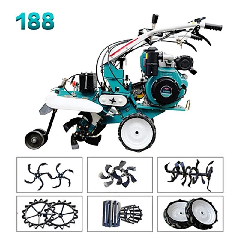 New Four-Wheel Drive Pastoral Management Machine Small Diesel Ditching Soil Cultivation Onion Ridges Rubber Making Machinery