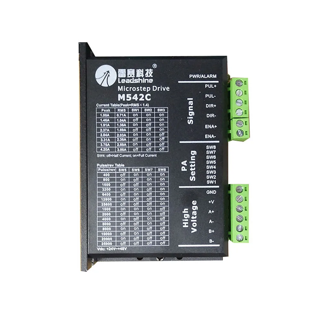 Leadshine-controlador de Motor paso a paso de 2 fases, M542C voltaje de entrada, corriente de 24-48VDC, 1,0-4,2 a