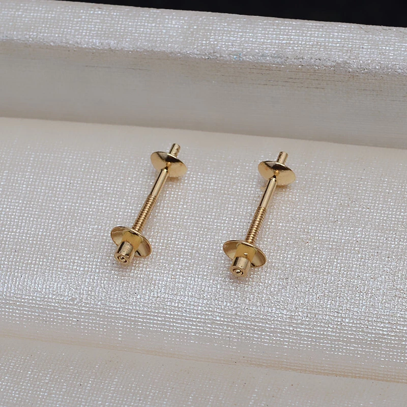 Boucles d'oreilles exquises et populaires en or jaune 18K, paramètres de montage AU750, résultats de bijoux pour perles