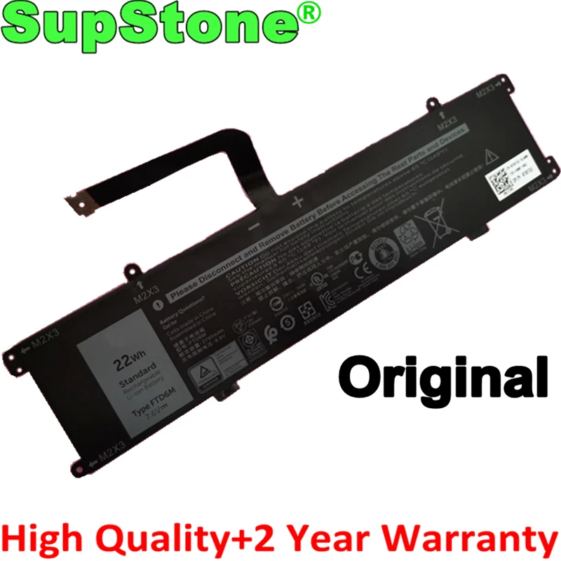 SupStone New FTD6M 06HHW5 K17M-BK-US 6HHW5 K17M Laptop Battery For Dell Latitude 7285 2-IN-1 Keyboard E7285