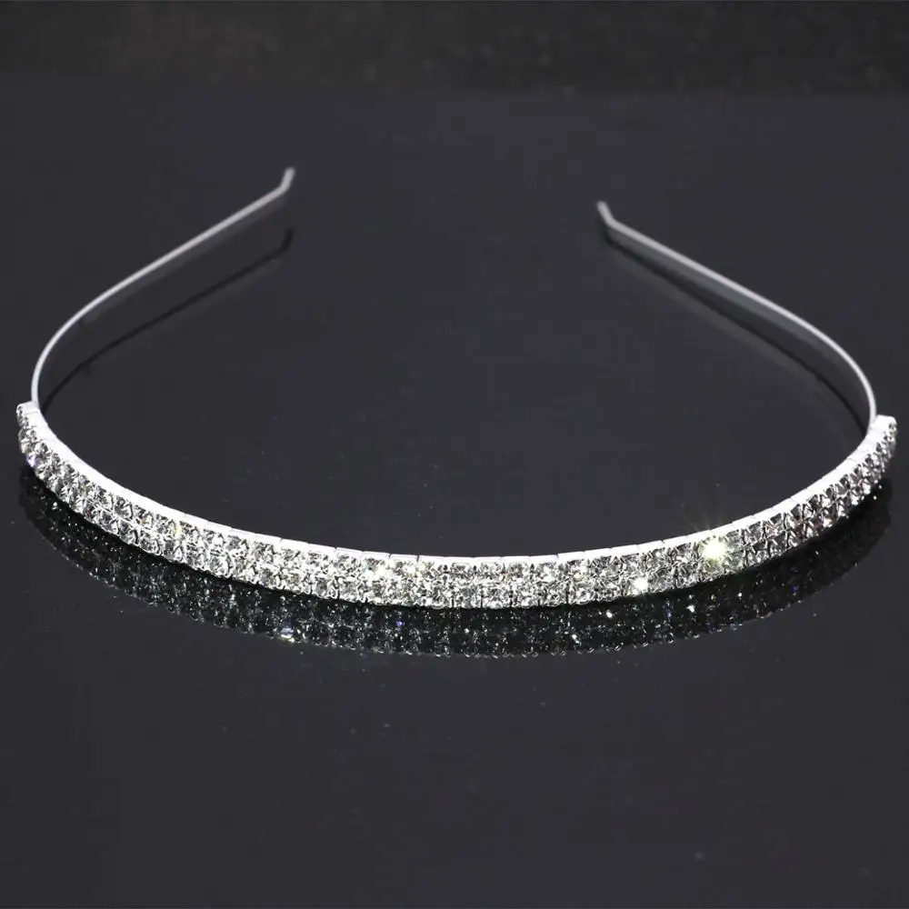 TREAZY Silver Color Full Rhinestone Crystal Hairbands for Women Girls Headband Wedding Prom Tiara Bridal Hair Accessories