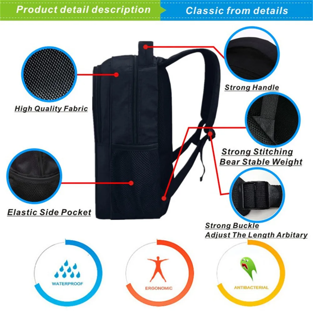 Dinosaur Printed  School Bag Backpack Teens Storage Bag Travel Bags 16 Inches School Bag Children Rucksack Casual Bag Mochila