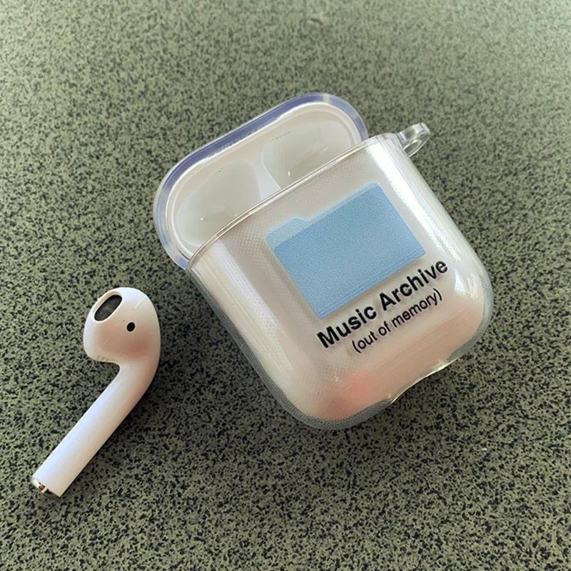 Sevimli mavi resim kulaklık kılıfları için Airpods 2 1 pro kılıf net yumuşak TPU kulaklık kapağı için Airpods Pro 3 Coque müzikal mektup