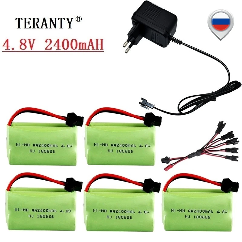 ( T Model) 4.8v 2400mah NiMH Battery For Rc toys Cars Tanks Robots Boats Guns 4.8v Rechargeable Battery 4* AA Battery Pack Ni-MH