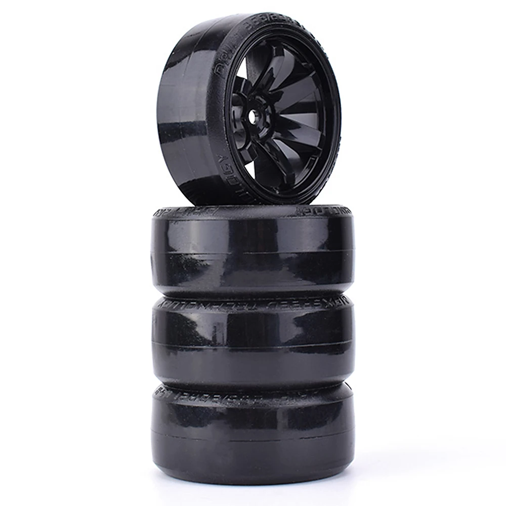 4Pcs AUSTAR 1:10 Drift Car Tire (1085+701) Wheel Rim Hard Wheel Tyre for HSP Tamiya HPI Kyosho On-road Drifting RC Car