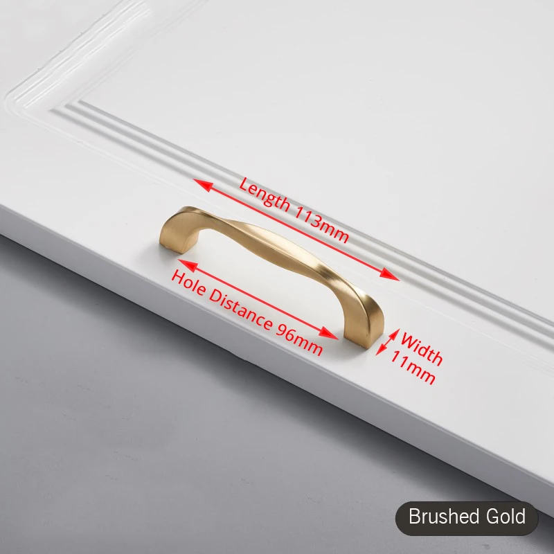 NAIERDI Gebürstet Gold Schrank Griff Zink-legierung Gerade Griff Schublade Knob Dekorative Küche Schrank Zieht Möbel Hardware