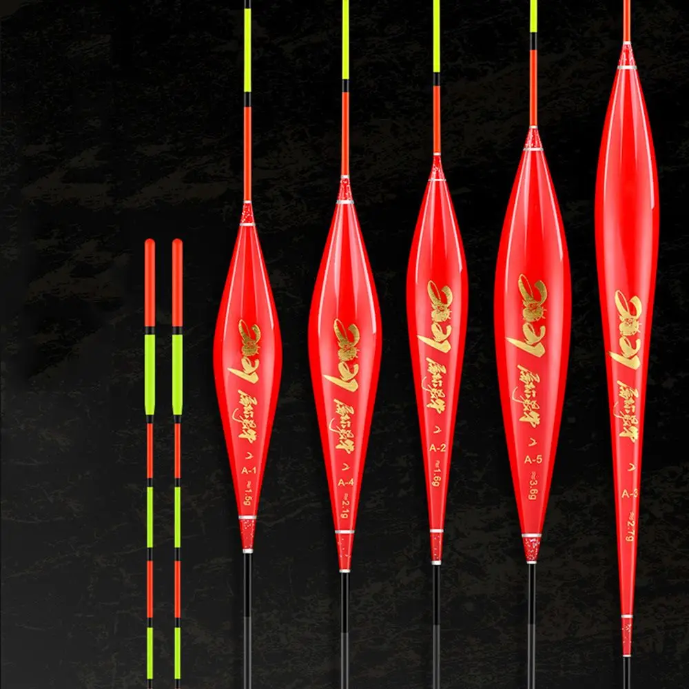 Red Paint Fish Float Highly Sensitive Crucian Carp Mixed Breeding Eye-Catching Thickened Tail Buoy Offshore Angling Fishing Gear