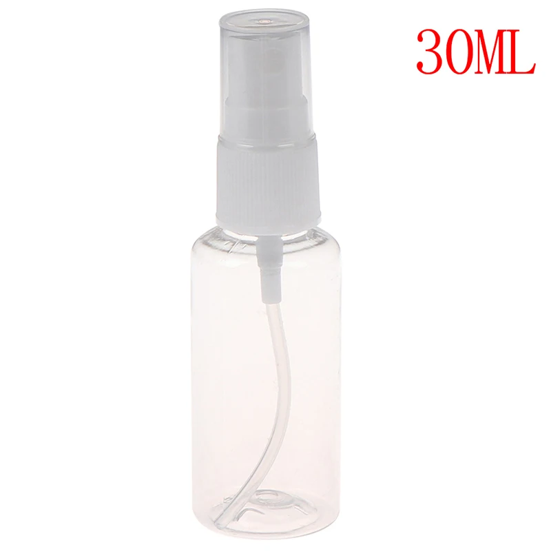 30ml / 50ml / 100ml empty spray bottle plastic mini refillable alcohol dispensing bottle reusable cosmetic container