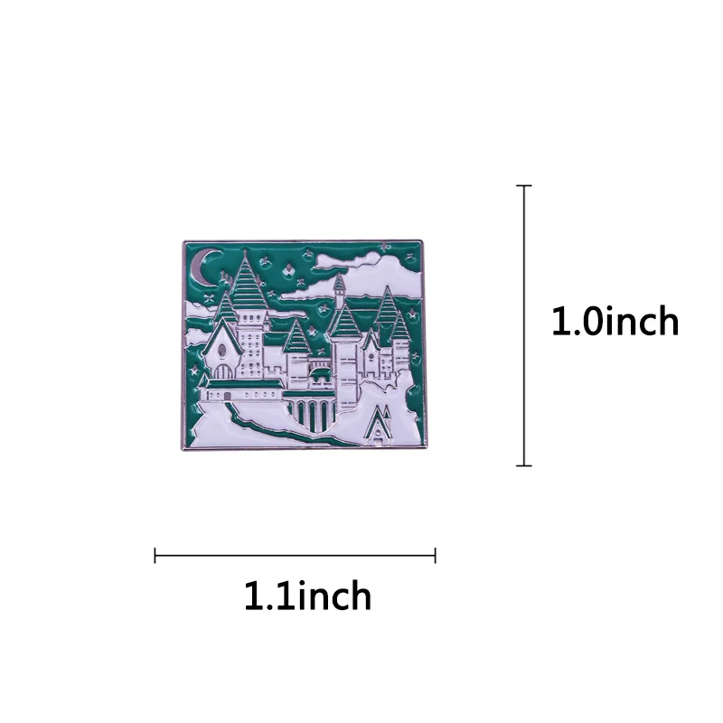 Magic castle under the night sky brooch pin Harry-Potterrr Magic school badge fashion jewelry decor