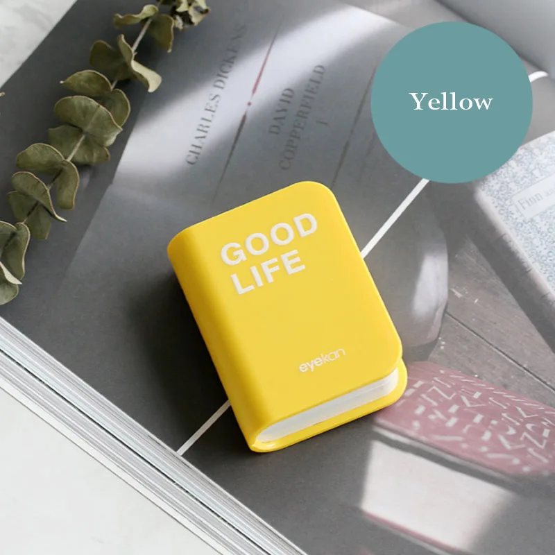Estuche para lentes de contacto en forma de libro, kit de viaje con espejo de color, 10% de descuento en el segundo artículo