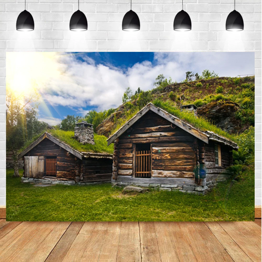 Laeacco Nông Thôn Cảnh Quan Thiên Nhiên Photophone Núi Đồng Cỏ Chụp Ảnh Nền Chân Dung Ảnh Phông Nền Photozone Đạo Cụ