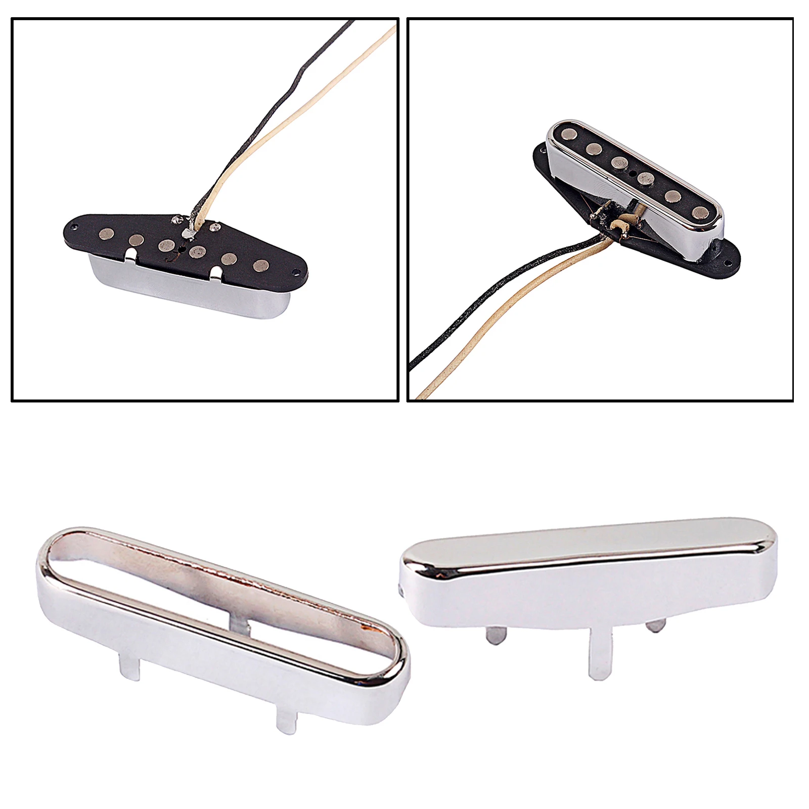 Tamanho padrão de metal niquelado aberto/selado pescoço captador capa apto para tl guitarra elétrica peças substituição acessório