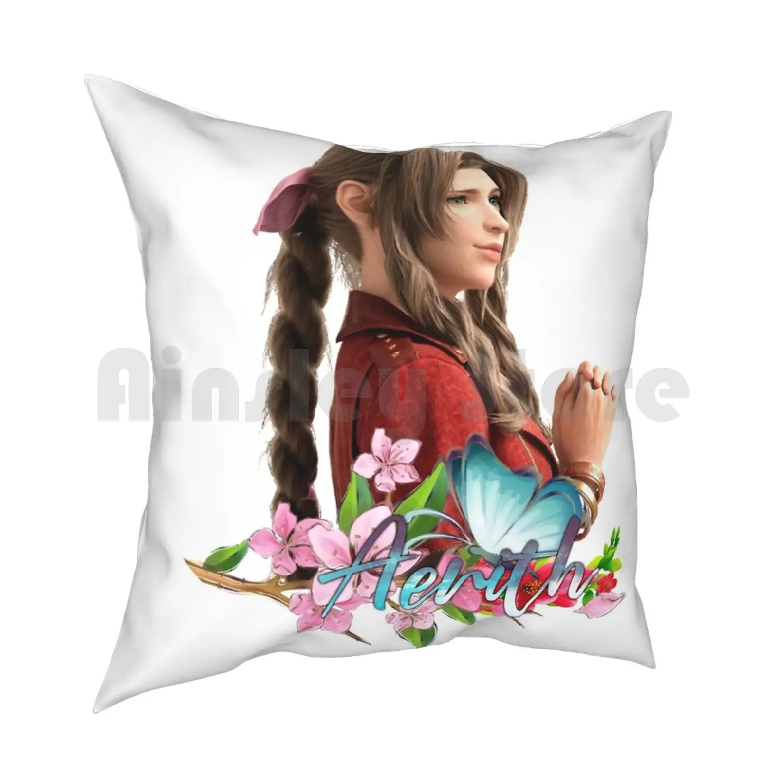 Final Fantasy 7 Remake Aerith Gainsborough Pillow Case Printed Home Soft DIY Pillow cover Cloud Strife Final Fantasy 7