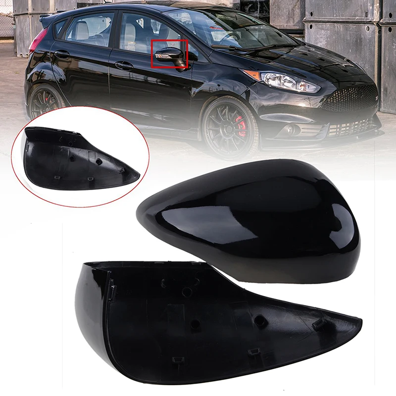 1 Pair Car Rearview Mirror Cover Sheel Fit For Ford Fiesta MK7 2008-2017 Side Wing Mirror Caps Automobile Exterior Parts Replace