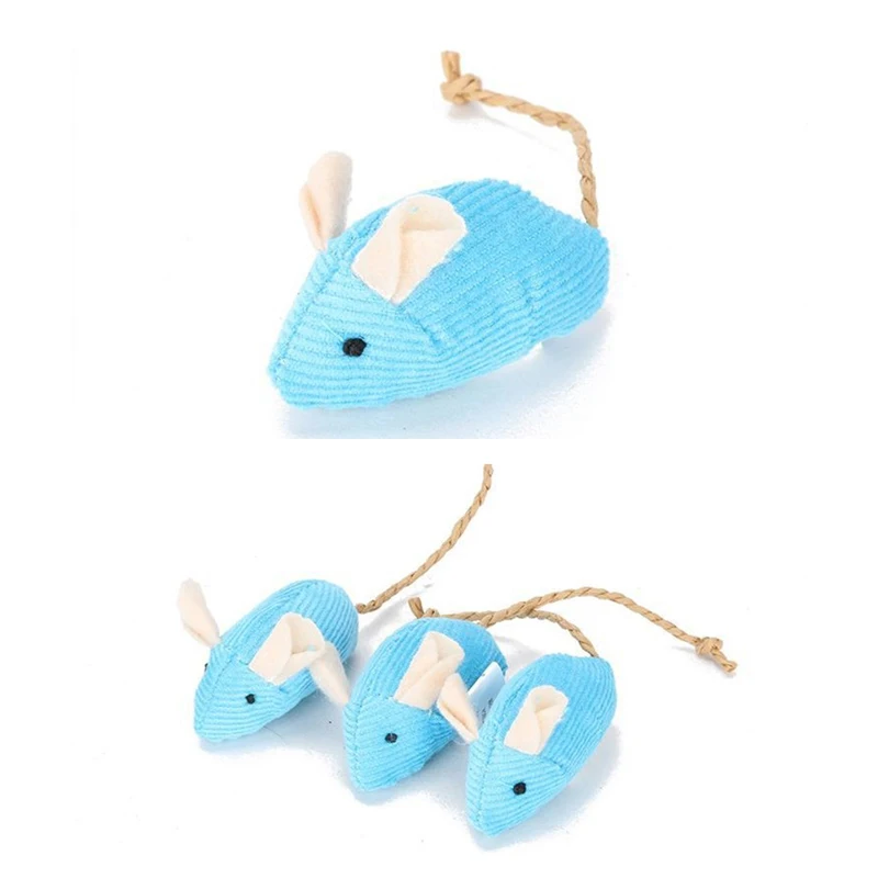 3Pc Cat Mice Toys Interactive Bite-Resistant Artificial Plush Cute Cat Interactive Toys Cat Chew Toy Pet Supplies Cat Teeth Toys