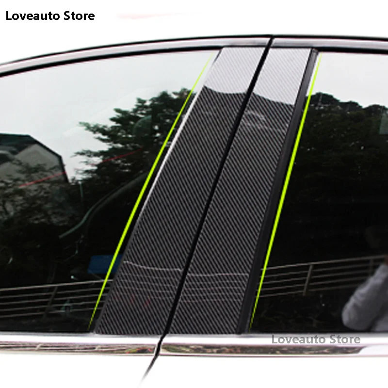 

Car Window Central Column B C Pillar Cover Trim Mouldings Sticker Exterior Frame for Volkswagen VW Polo Plus 2019 2020 2021