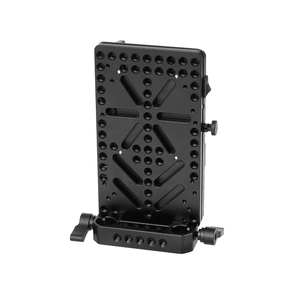 CAMVATE الإفراج السريع الخامس قفل السلطة الفاصل لوحة مع الجبن لوحة بطارية اللوحة الخلفية و 15 مللي متر قضيب المشبك للبطارية DSLR كاميرا