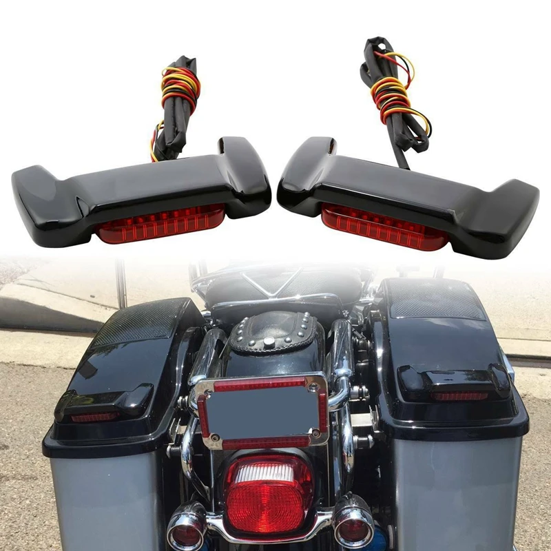 Motorcycle LED Saddlebag Lid Spoiler Light Kit For Harley Touring Road King Electra Street Glide Ultra Classic 2014-2023