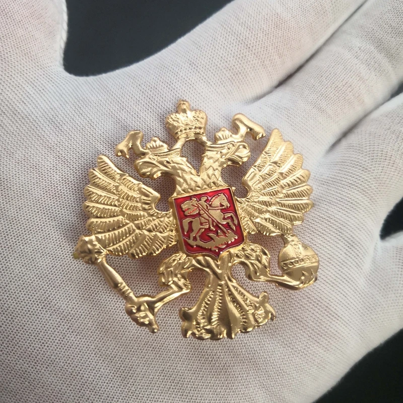 Cccp medal rasiaダブルヘッドイーグルメダルナショナルエンブレムコードハットバッジピン