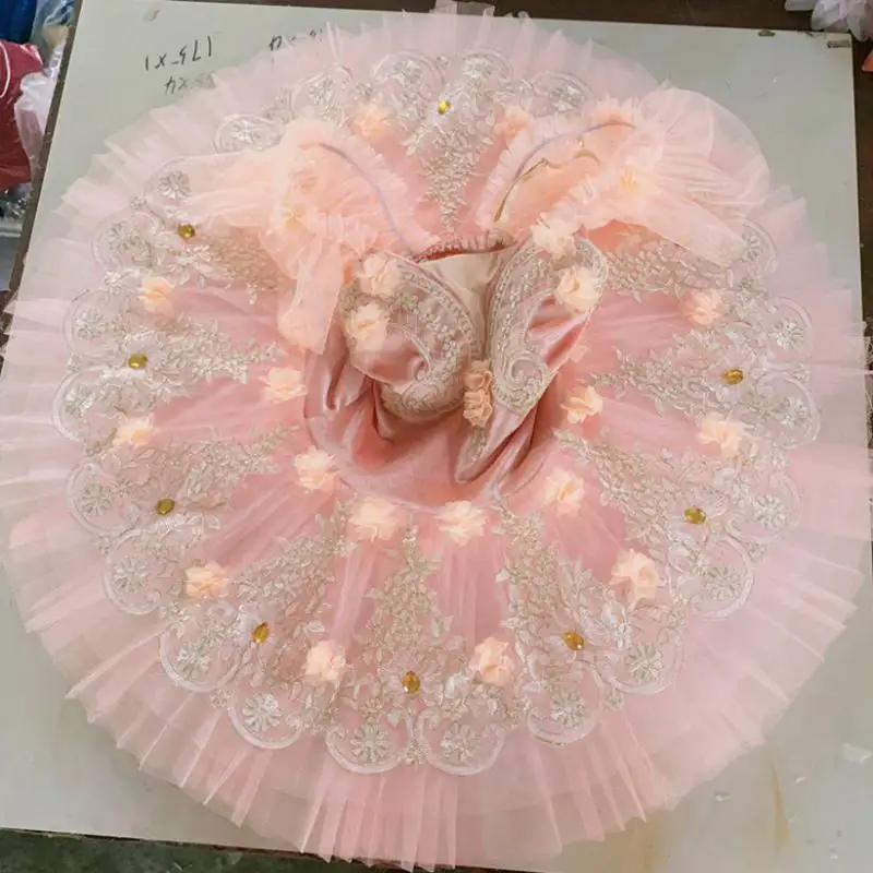 Peach Pink Ballet Clothes Tutus For Girls Kids Swan Lake Tutu Girl Ballerina Costumes Performance Sleeping Beauty Ballet Dress