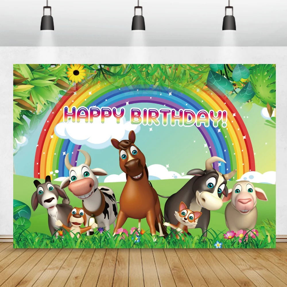 Photo Backgrounds Baby Cartoon Jungle Safari 1st Birthday Party Customized Banner Photocall Photographic Backdrop Photo Studio