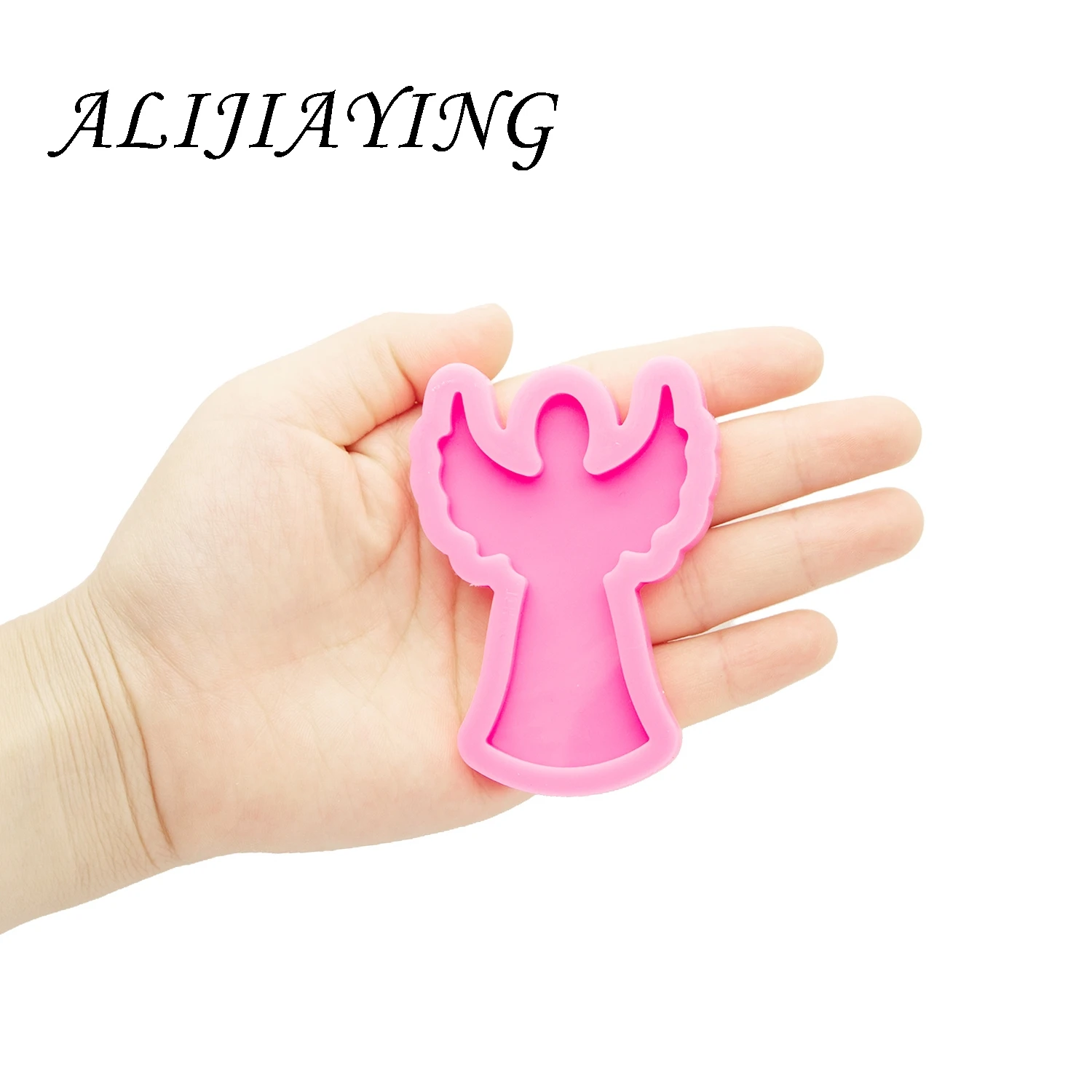 Shine Inside Resin Badge Reel Mold Angel shape Silicone Epoxy Molds for DIY Jewelry Making Tools DY0335