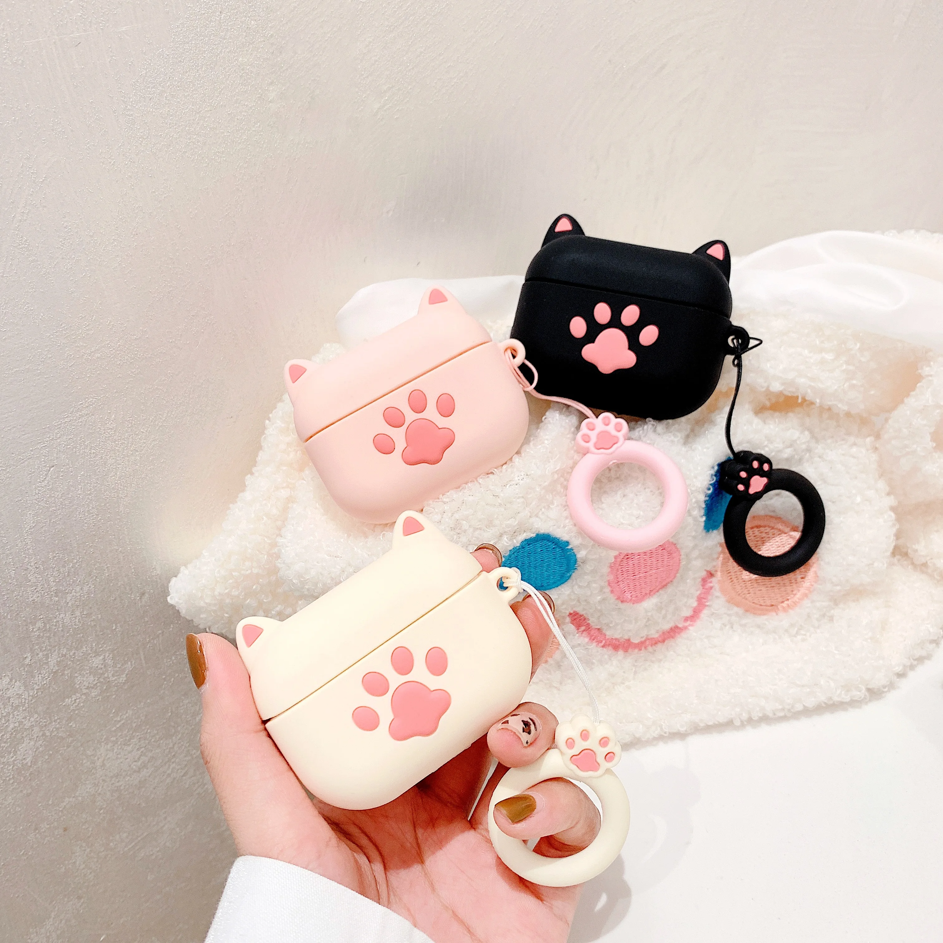 

Cartoon Cat's Paw Pattern Earphone Cover For AirPods1 2 Pro2 Silicone Protect Wireless Bluetooth Headset Case For Airpods 3