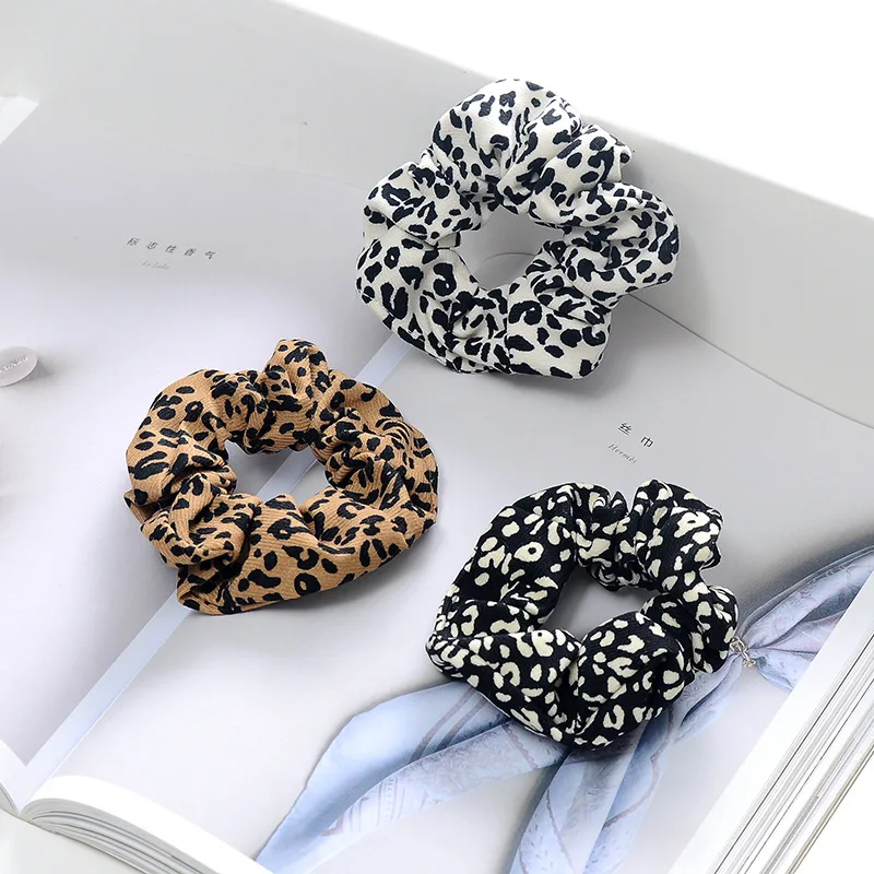 2021 New Arrived Girls Leopard Scrunchies 6pcs/lot Hairband Panther Ponytail Holder Elastic Hair Bands Chouchou Hair Accessories