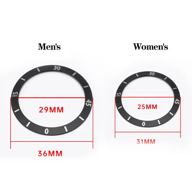 สำหรับเซรามิค Dial Bezel ผู้ชายผู้หญิงสีดำสีขาวนาฬิกาอุปกรณ์เสริม