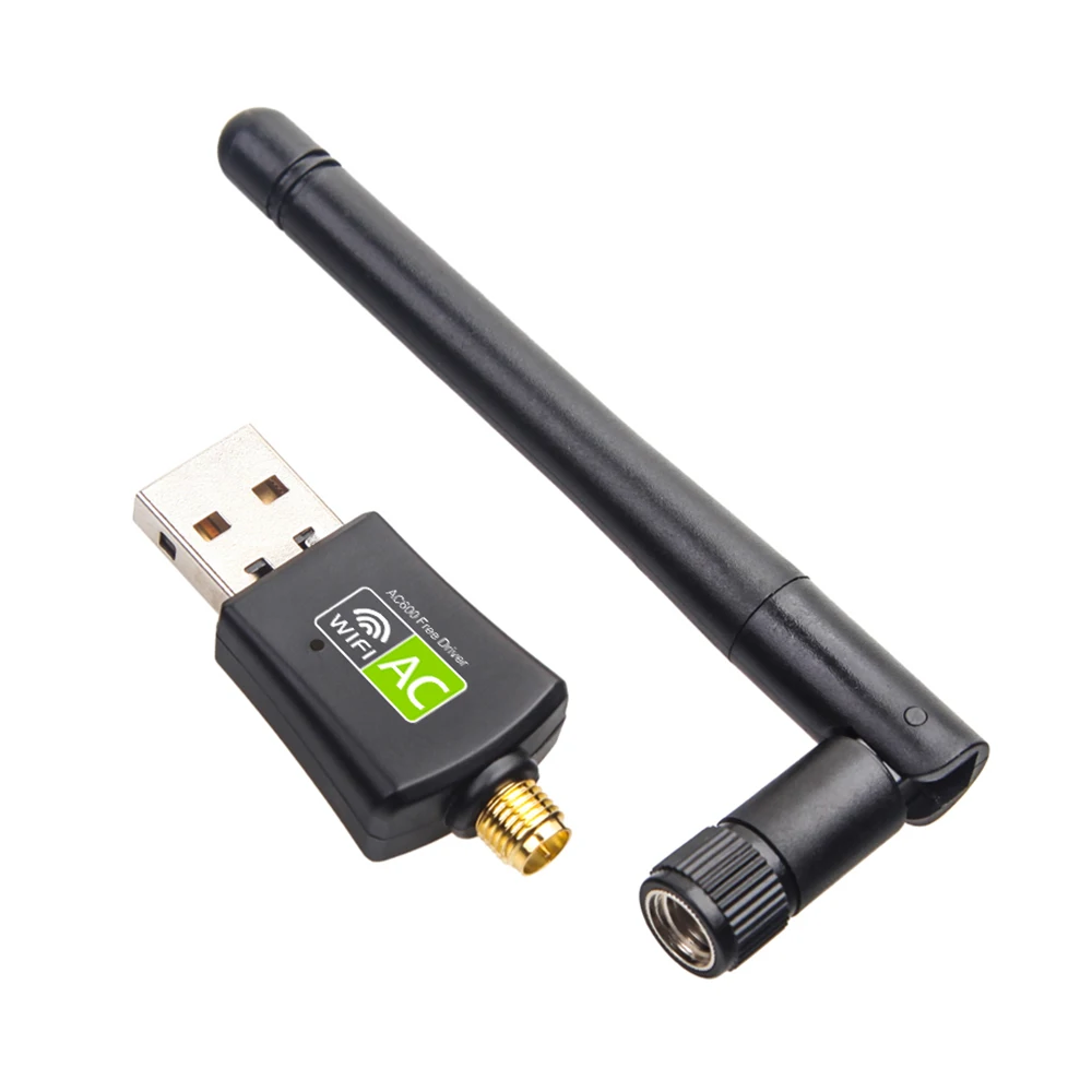 Dual Band USB wifi 600Mbps Adapter AC600 2.4GHz 5GHz WiFi with Antenna for PC Mini Computer Network Card Receiver 802.11b/n/g/ac