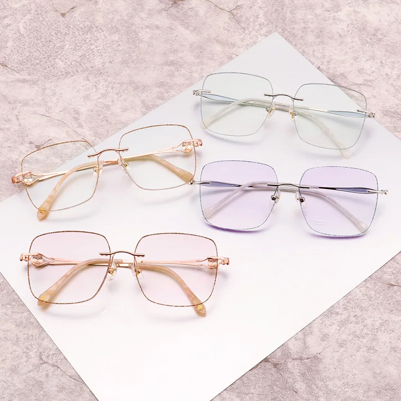 

Women's Fashion Rimless Glasses Can Add Prescription Lenses New Eyeglasses Eyewear 203 204
