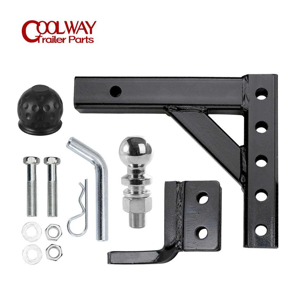 10 "ปรับ 4 ระดับTrailer Drop Hitch Ball Mount Towสําหรับ 2" ตัวรับสัญญาณ 50 มม.อะไหล่RV Camper Caravanอุปกรณ์เสริม