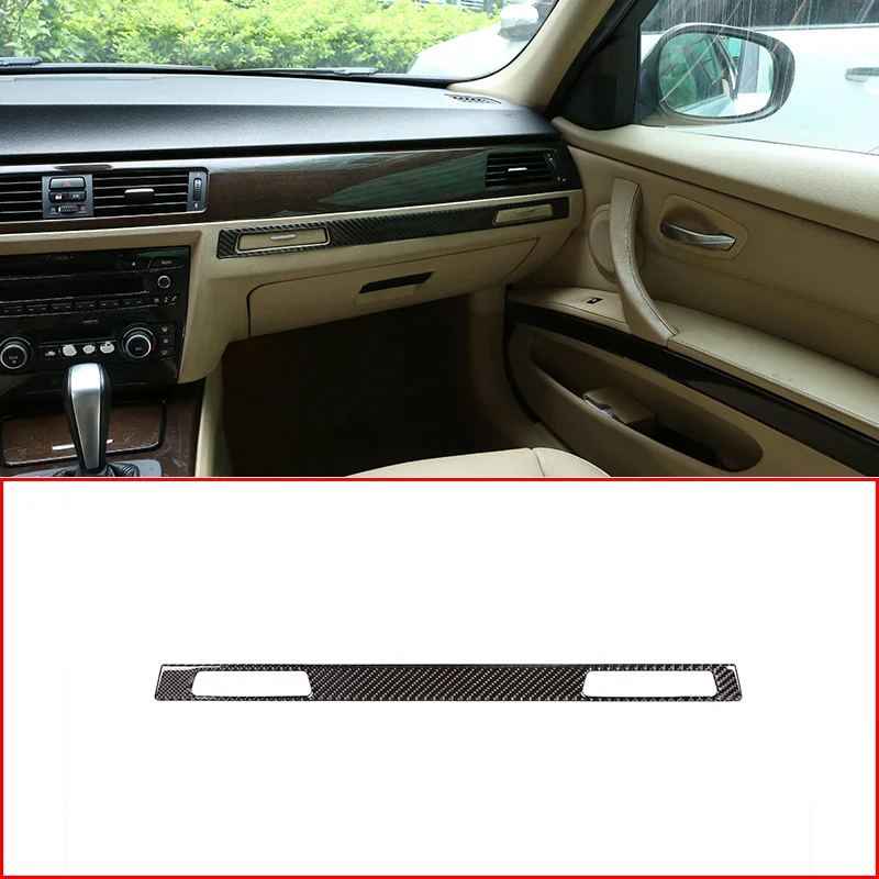 

For BMW 3 Series E90 2005-2012 Real Carbon Fiber Dashboard Cup Holder Decoration Strips Trim Stickers car Accessoires