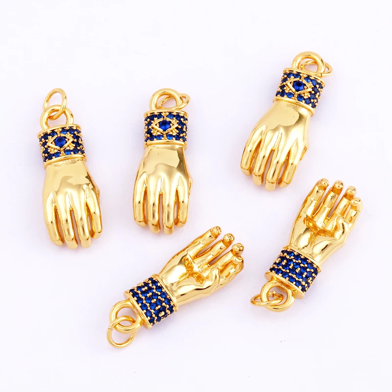 Löwenzahn Erde Stern Herz Hand Zirkonia CZ gepflastert Charm, 18K echt vergoldet Farbe, Handwerk Schmuckzubehör L87 – Detail 10