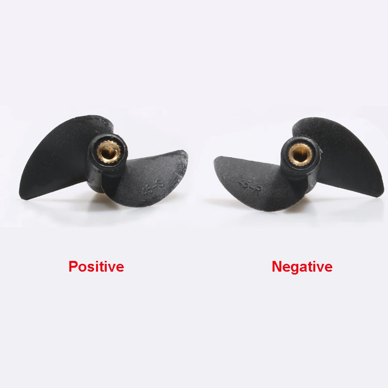 3Pairs RC Boat M4 Shaft Propellers Copper Core 2-blade Positive/Reverse Nylon Plastics Diameter 35/39/42/45mm Semi-immersed-Prop