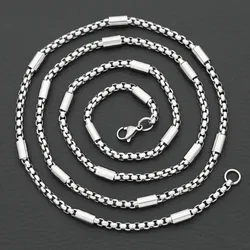 316L Stainless Steel New BOX Chain Necklace for Men Women Viking Jwelry Vintage Aestethic Cable Cuban Chunky Trendy Punk 3mm