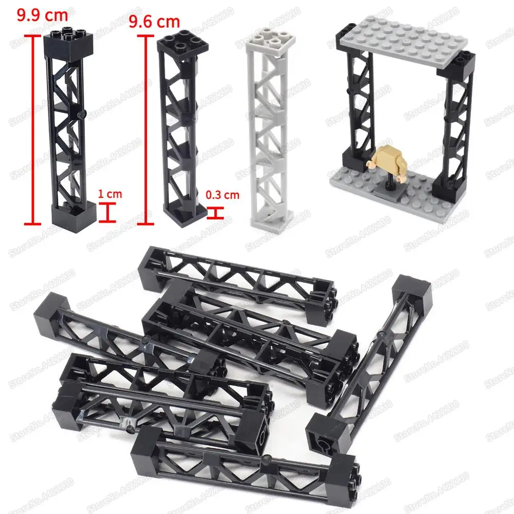 Säule Gebäude Block Lange Streifen Halterung Moc Stadt Militär Technologie Figuren Zubehör Montieren Modell Szenen Geschenke Kind Spielzeug