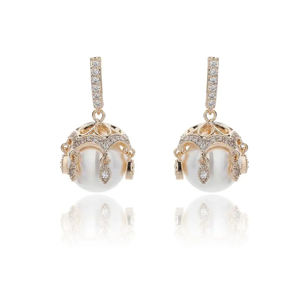 

Cubic Zirconia CZ Gold / Silver Pearl Earring Wedding Prom Jewelry For Women Bride CE10917