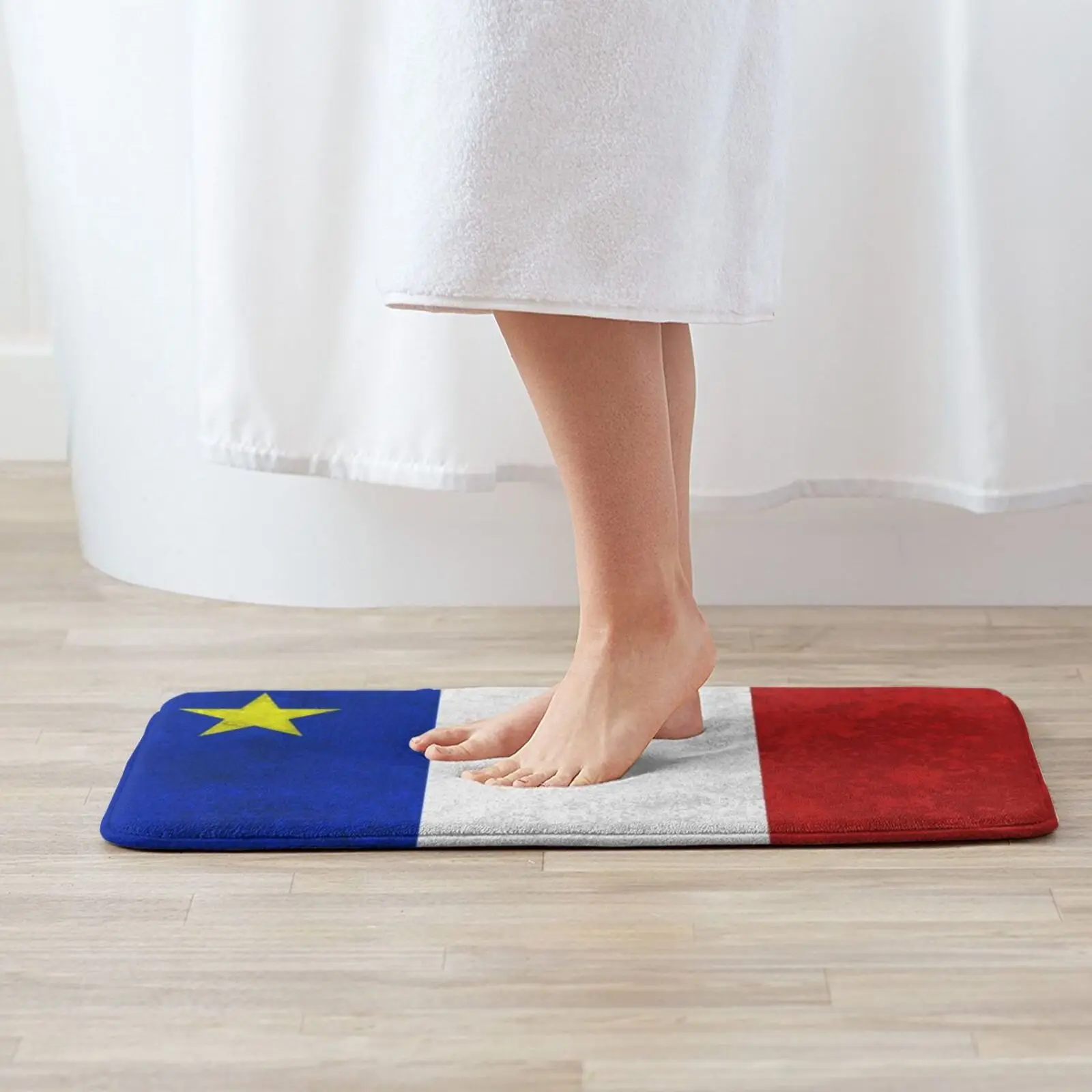 Flag Of Acadia Distressed Grunge Carpet Mat Rug Cushion Soft Non-Slip Vive Lacadie Flag Of Acadia Acadian Flag Drapeau