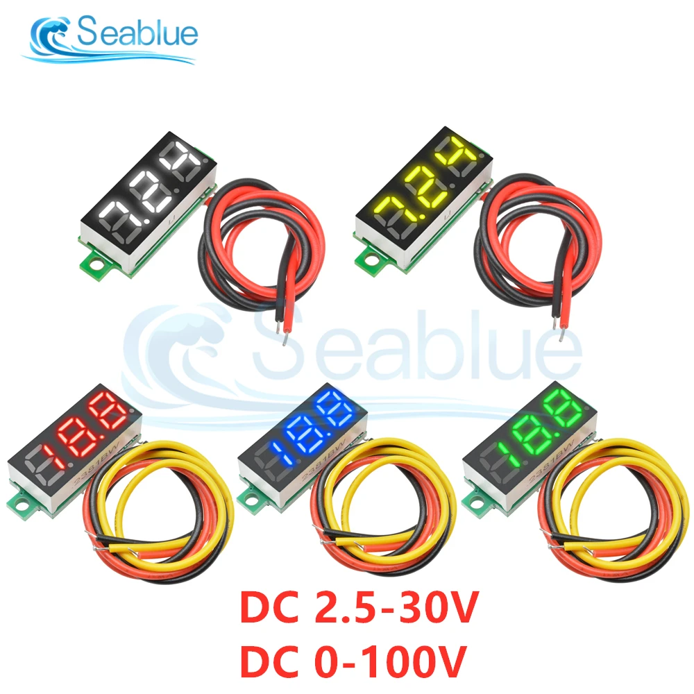 Testador de Tensão de Energia Móvel do Carro Voltímetro Digital Detector Automático Vermelho Verde Azul dc Led 0100v 12v 028 Pcs