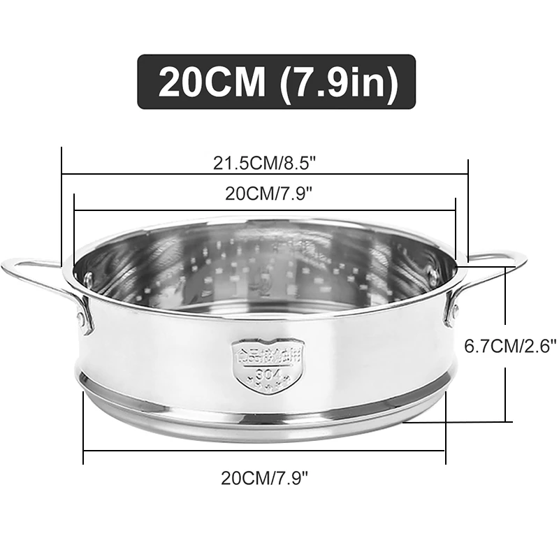 Thickening Food Steam Rack Stainless Steel Steamer with Double Ear for Soup Pot Milk Pot Kitchen Tools