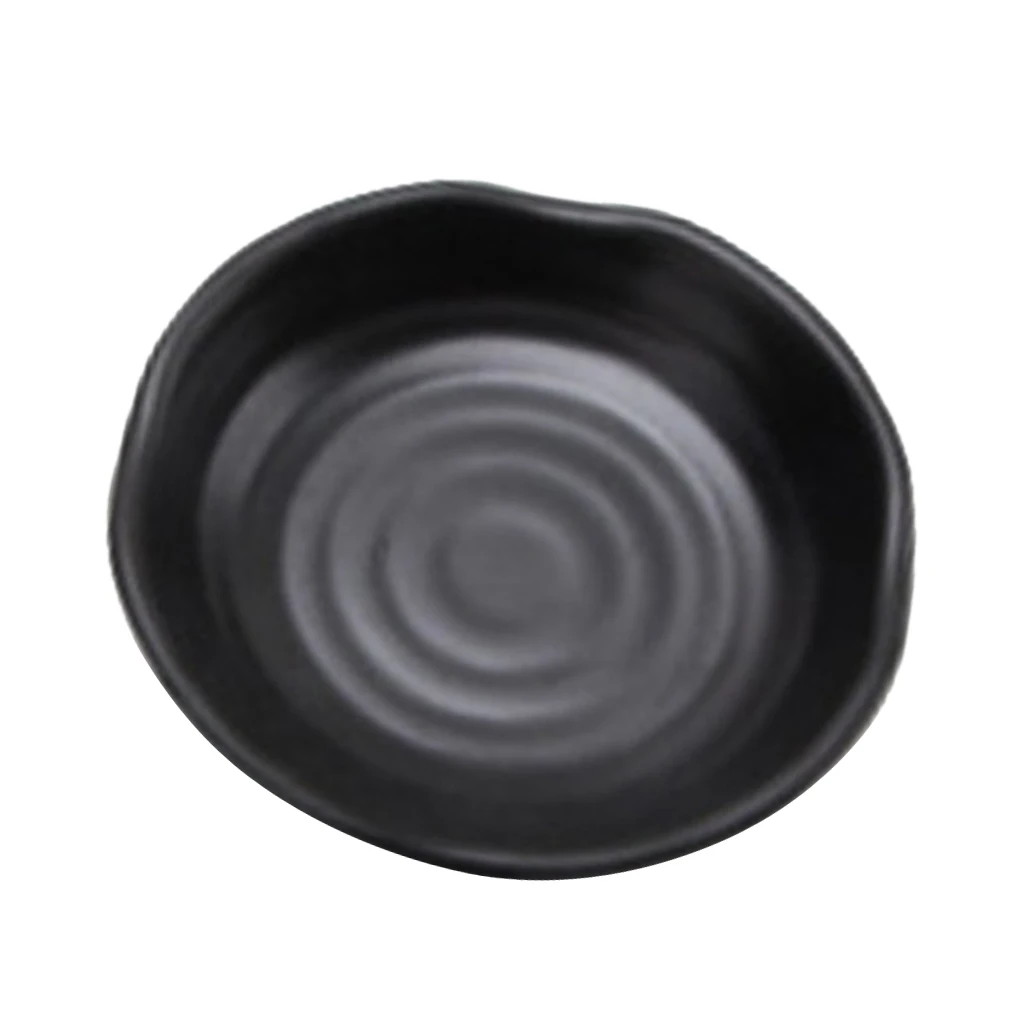 Sauce Flavor Black Dip Bowl Japanese Plastic Sushi Saucer Dessert Ice Cream Snacks Nuts Bite Sugar Holder Food Serving Tray