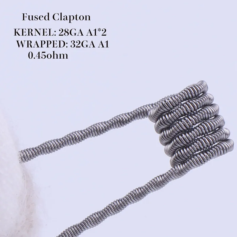 XFKM 50/100 pcs twisted  Fused Hive clapton coils premade wrap Alien Mix twisted Quad Tiger Heating Resistance rda coil