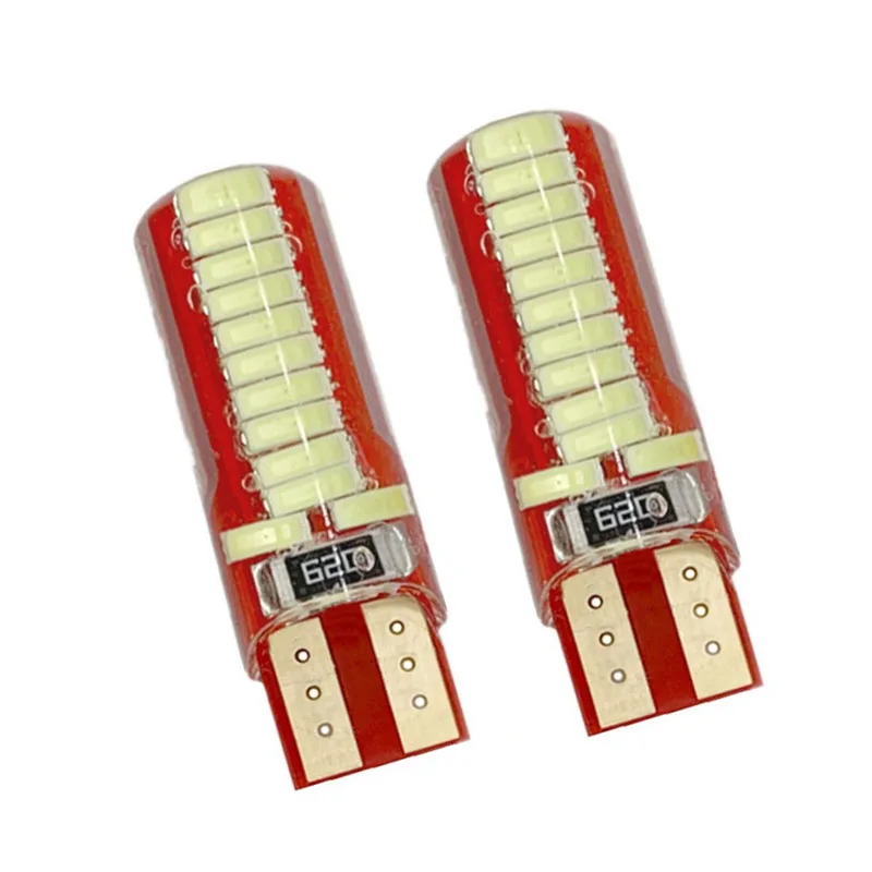 2pcs T10 Silicone Gel Drop Crystal Width Lamp 4014 High Brightness LED Small Lamp License Plate Lamp white 24 Lamp Silicone