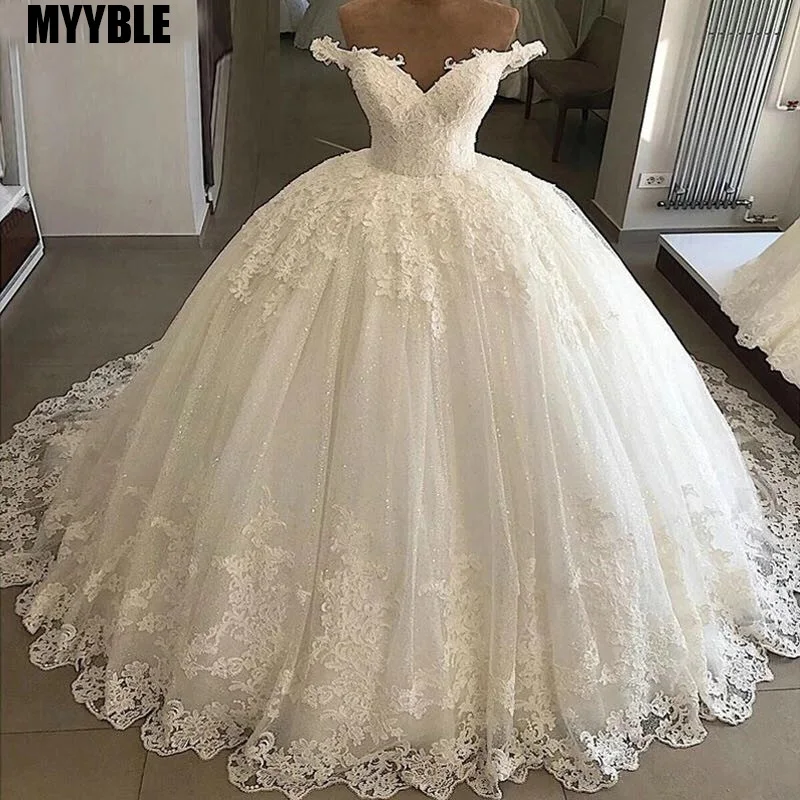 

Customized Vintage Vestidos De Novia Casamento Bridal Gowns Ball Gown Lace Applique Wedding Dress Robe De Mariee Trouwjurk