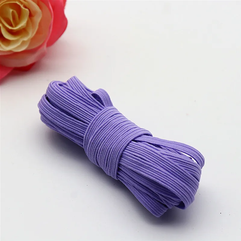 3mm 6mm Elastic Rope Rubber Band Webbing Color Flat High Elastic Belt Belt Lace Decoration Belt Clothing Accessories 5 M 10M