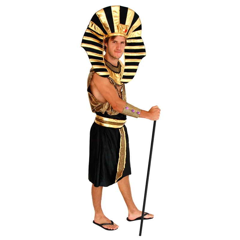 Volwassen Mannen Oude Egypte Egyptische Farao Koning Cosplay Kostuum Halloween Purim Party Carnaval Mardi Gras Fancy Kostuums